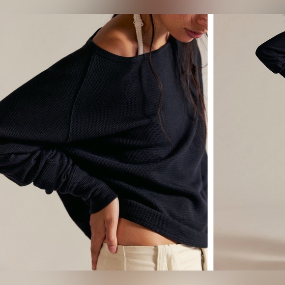 NWOT Free People We The Free Jess Long Sleeve - black - Large, XL - Picture 4 of 11